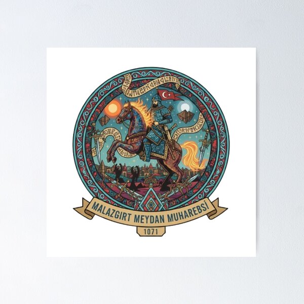 Item preview, Battle of Manzikert 1071, Alp Arslan, Seljuk Turkish Warrior Emblem designed and sold by OmrDnz.