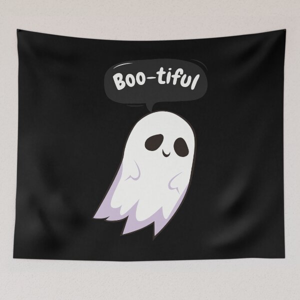 Item preview, Cute Ghost Saying "Boo-tiful" | Funny Halloween Kawaii Design designed and sold by Dokak Shop.