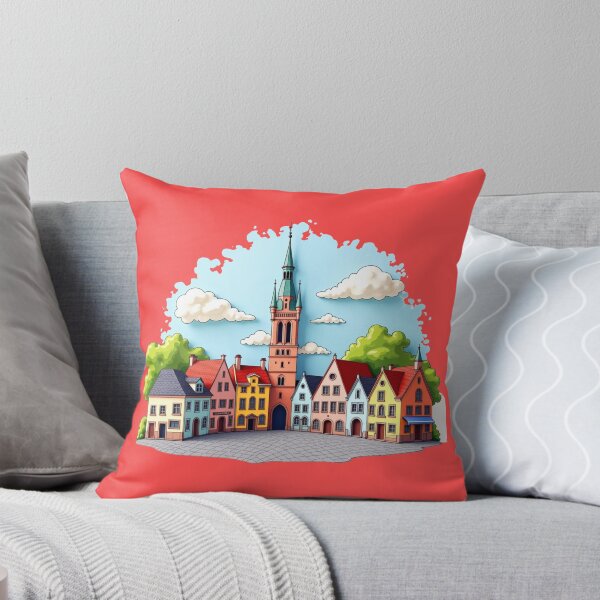 Item preview, Colorful Markt Square and Belfry of Bruges 3D Sketch,  designed and sold by PaintMeWorld.