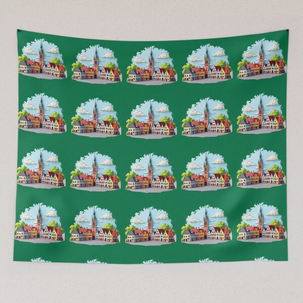 Item preview, Colorful Markt Square and Belfry of Bruges 3D Sketch,  designed and sold by PaintMeWorld.
