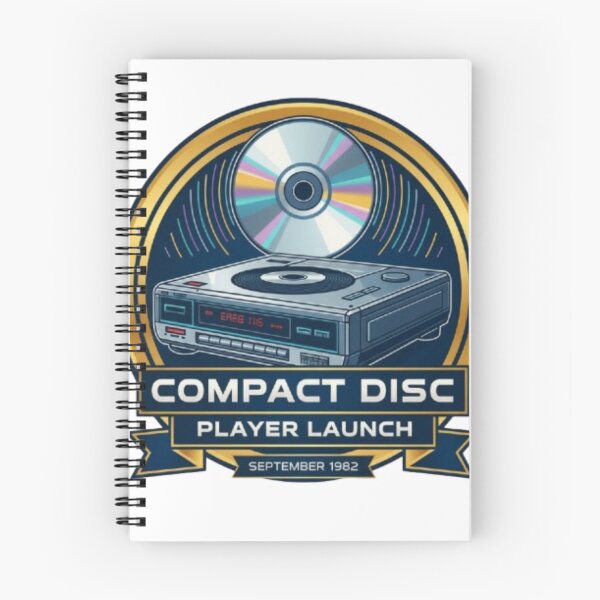 Item preview, Retro Compact Disc Player Launch 1982, Vintage 80s Music Tech Logo designed and sold by OmrDnz.