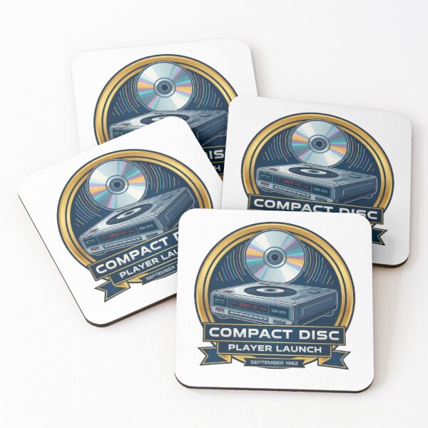 Item preview, Retro Compact Disc Player Launch 1982, Vintage 80s Music Tech Logo designed and sold by OmrDnz.
