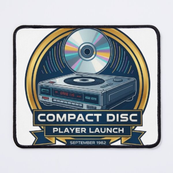 Item preview, Retro Compact Disc Player Launch 1982, Vintage 80s Music Tech Logo designed and sold by OmrDnz.