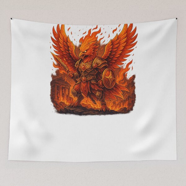Item preview, Phoenix Fire Bird Warrior – Legendary Mythical Flame Guardian designed and sold by AbdullRehmana.