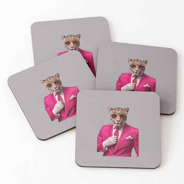 Item preview, Stylish Leopard in Hot Pink Suit – Fashionable Animal Portrait with Retro Vibes designed and sold by PixelVibe782.