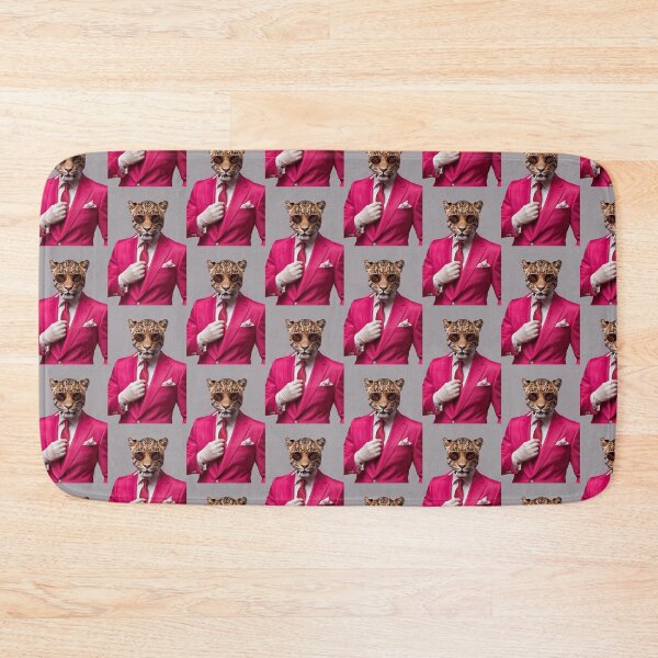 Item preview, Stylish Leopard in Hot Pink Suit – Fashionable Animal Portrait with Retro Vibes designed and sold by PixelVibe782.
