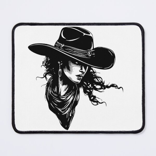 Item preview, Cowgirl Silhouette – Woman in Cowboy Hat Western Illustration for Stickers & Apparel designed and sold by abicir.