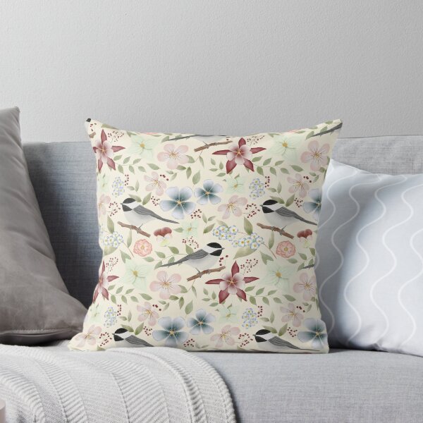 Item preview, Chickadee and Florals designed and sold by AmySevArts.