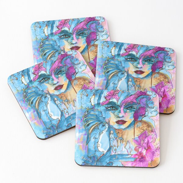 Item preview, the girl in blue and pink. designed and sold by MagdaRiverabcn.