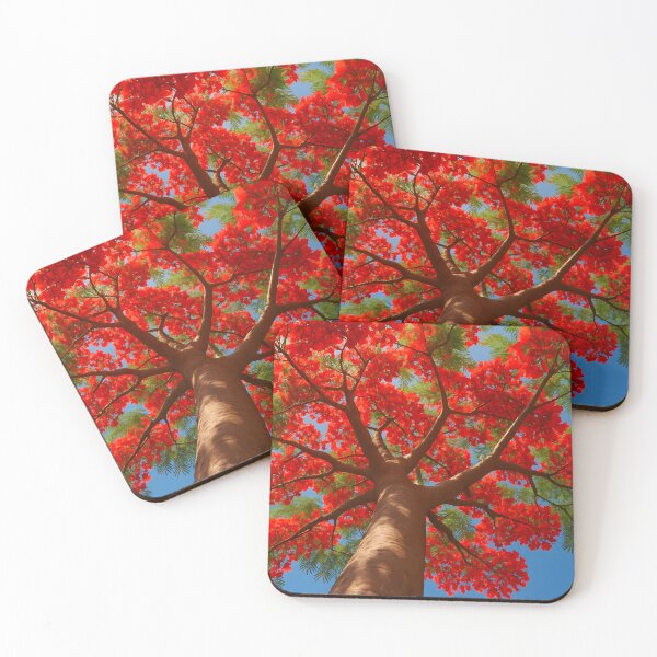 Item preview, Red Flowering Tree Canopy designed and sold by SassyArtistry.