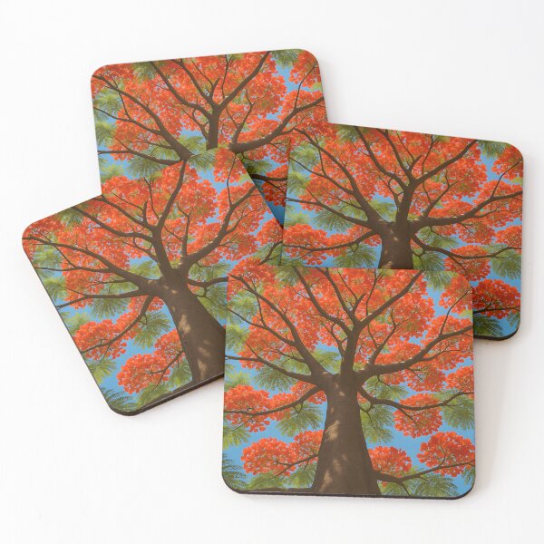 Item preview, Bright Red Flowering Tree Canopy designed and sold by SassyArtistry.