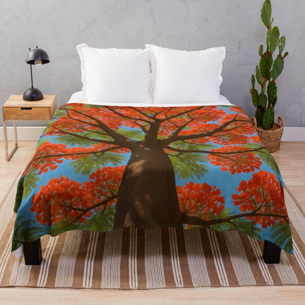 Item preview, Bright Red Flowering Tree Canopy designed and sold by SassyArtistry.