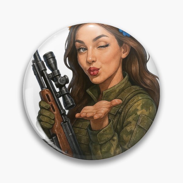 Item preview, Illustration of Woman in Camouflage with Rifle and Flower Crown designed and sold by Creative88Art.