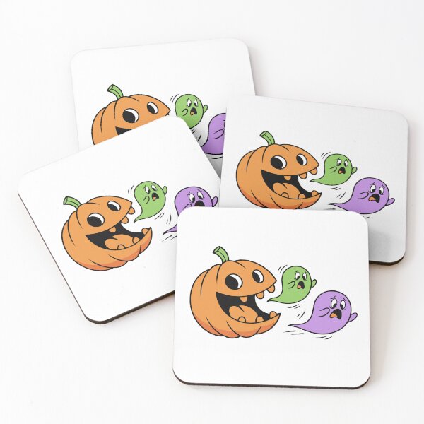 Item preview, Funny Pumpkin Chasing Ghosts Cute Colorful Halloween designed and sold by styleonestaa.