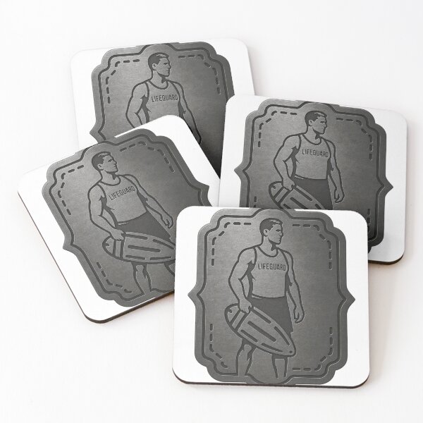 Item preview, Metallic Embossed Design of Lifeguard with Rescue Board designed and sold by Creative88Art.