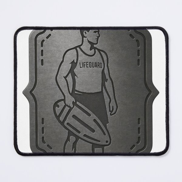 Item preview, Metallic Embossed Design of Lifeguard with Rescue Board designed and sold by Creative88Art.