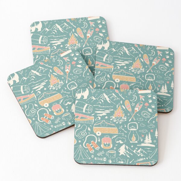 Item preview, Camping Life Adventure Sketched Pattern designed and sold by Farissa Designs.