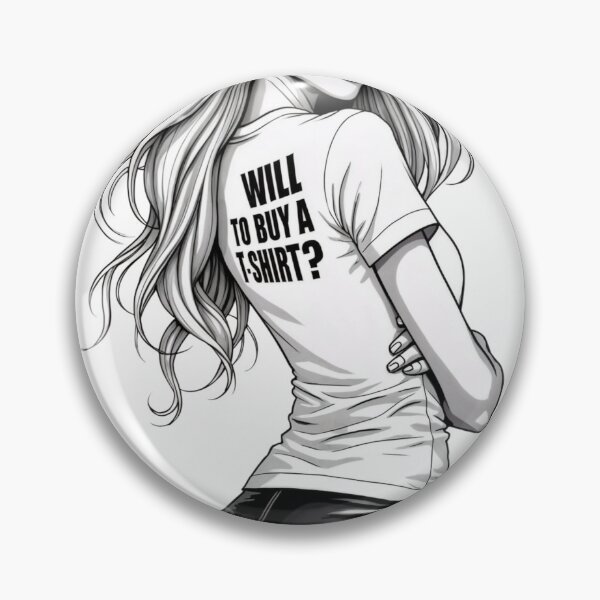 Item preview, Black and White Illustration of Woman in T Shirt and Shiny Pants designed and sold by Creative88Art.