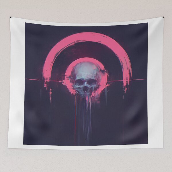 Item preview, Neon Skull with Glitch Halo designed and sold by Christian Weiss.