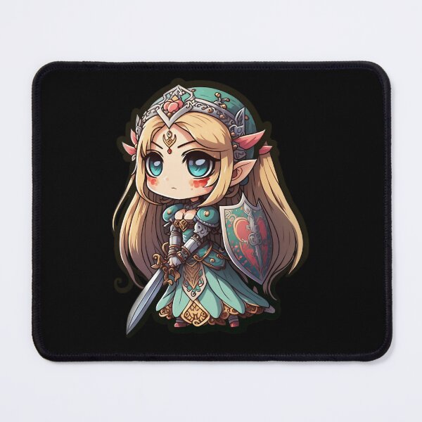 Item preview, Chibi Elf Princess With Sword Shield designed and sold by keqiweeluq2.