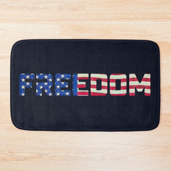 Item preview, FREEDOM - RED WHITE AND BLUE AMERICAN FLAG CREATIVE TEXT designed and sold by Big Bang Canvas.