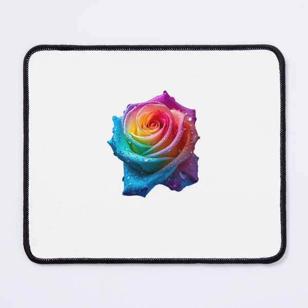 Item preview, Rainbow Rose with Water Droplets – Vibrant Hyper-Realistic Flower Photography designed and sold by PixelVibe782.