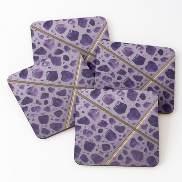 Item preview, Purple Terrazzo Tile with Gold Lines designed and sold by SassyArtistry.