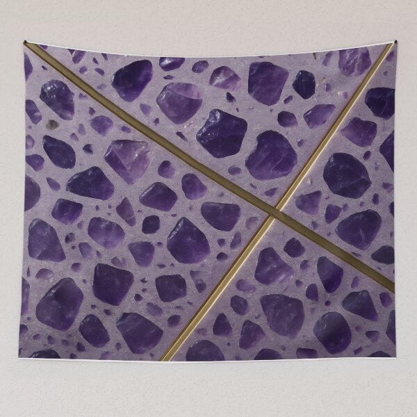 Item preview, Purple Terrazzo Tile with Gold Lines designed and sold by SassyArtistry.