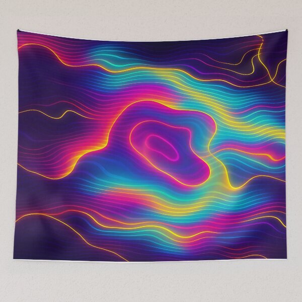 Item preview, Neon Topographic Wave Lines designed and sold by SassyArtistry.
