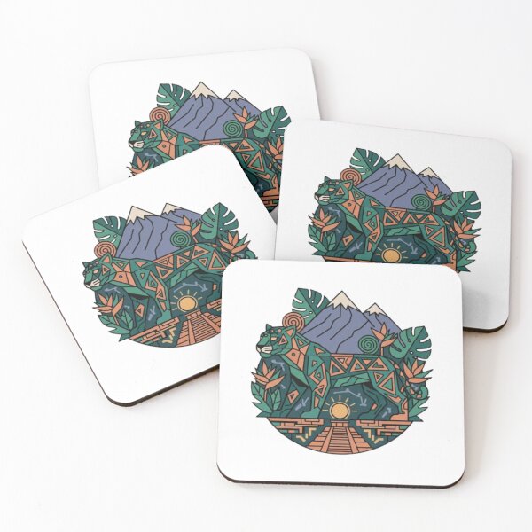 Item preview, Aztec Jaguar Spirit, Mayan Tribal Art, Geometric Jungle Cat designed and sold by OmrDnz.