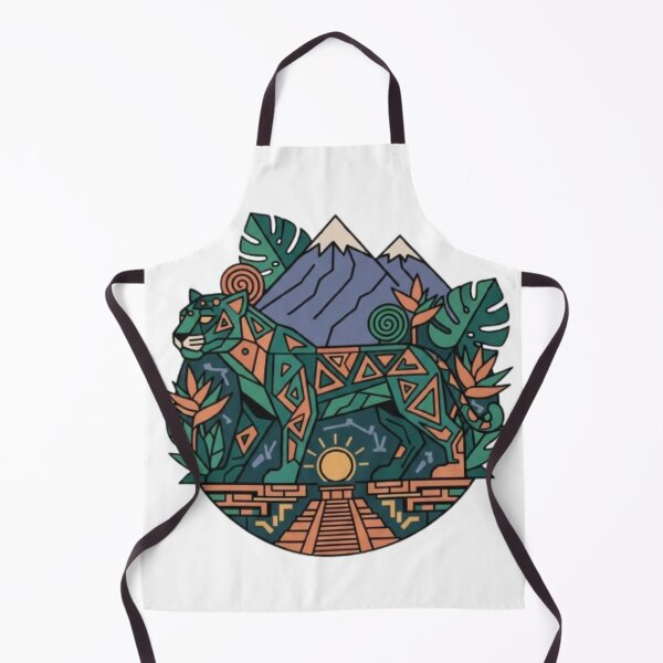 Item preview, Aztec Jaguar Spirit, Mayan Tribal Art, Geometric Jungle Cat designed and sold by OmrDnz.