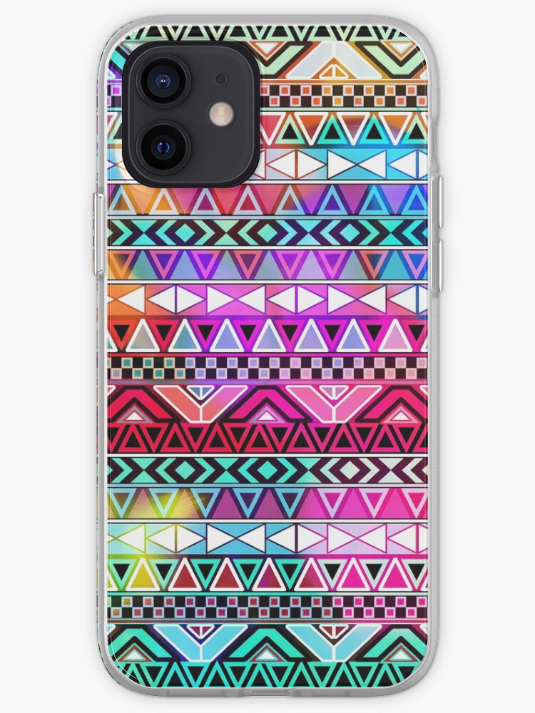 Neonrosa Purpurrotes Helles Anden Abstraktes Aztekisches Muster Iphone Hulle Cover Von Girlytrend Redbubble