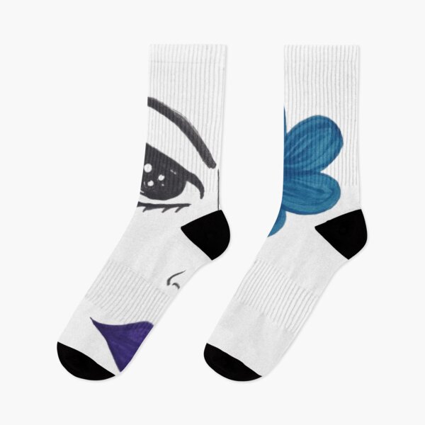 Item preview, Abstract Face with Blue Flower – Minimalist Modern Line Art designed and sold by BulletKitty82.