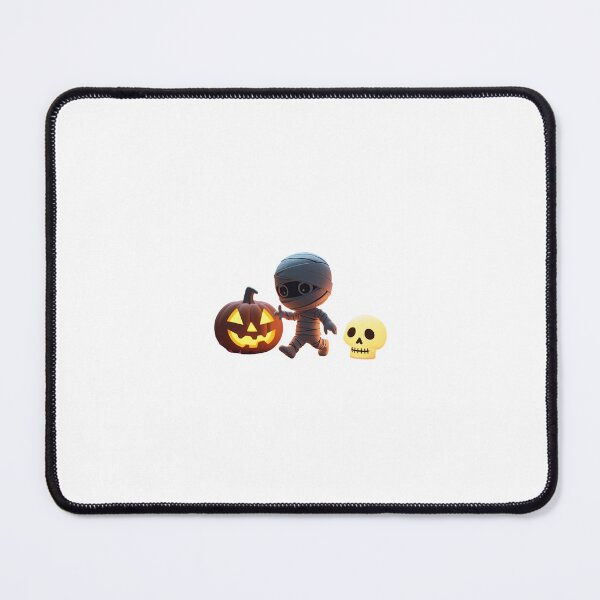 Item preview, Cute Halloween Mummy Character – Spooky 3D Render with Jack-o’-Lantern & Ghost designed and sold by PixelVibe782.