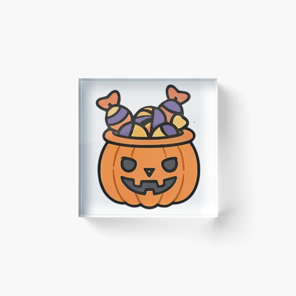 Item preview, Cute Halloween Candy Bucket | Kawaii Pumpkin Trick-or-Treat | Spooky Season Illustration designed and sold by Kni2BeDesign.