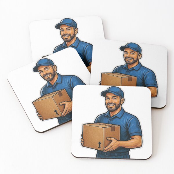 Item preview, Clipart Illustration of Delivery Worker Holding a Cardboard Box designed and sold by Creative88Art.