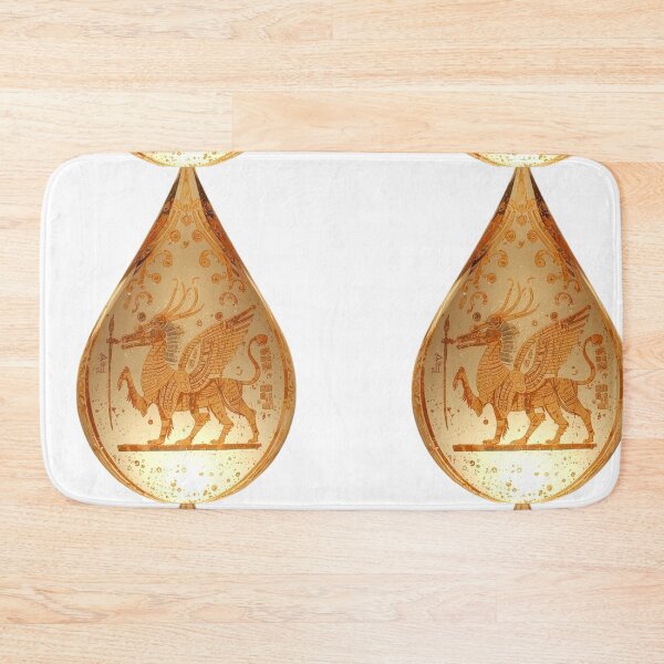 Item preview, Goldenhititite dragon motif in drop shape -myhical anatolian desing  designed and sold by Raindreamart.