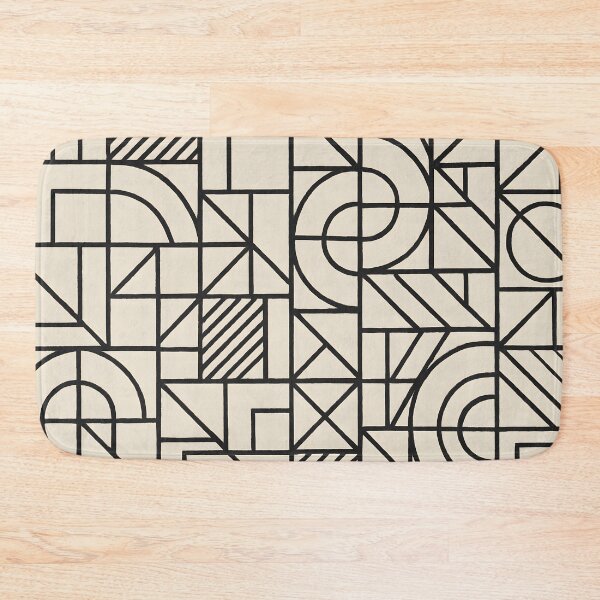 Item preview, Beige Black Geometric Line Pattern designed and sold by SassyArtistry.