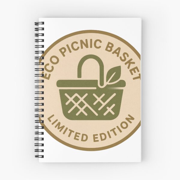 Item preview, Circular Badge Design Featuring Eco Picnic Basket Illustration designed and sold by Creative88Art.