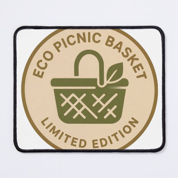 Item preview, Circular Badge Design Featuring Eco Picnic Basket Illustration designed and sold by Creative88Art.