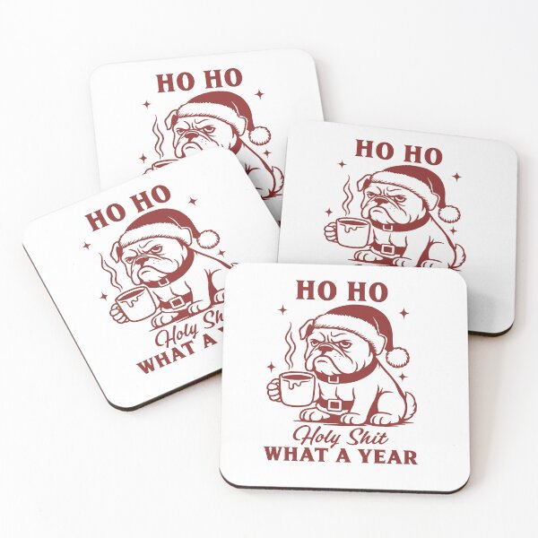 Item preview, Ho Ho Holy Shit What A Year - Pug Santa Christmas designed and sold by Belhbib Art ⭐⭐⭐⭐⭐.