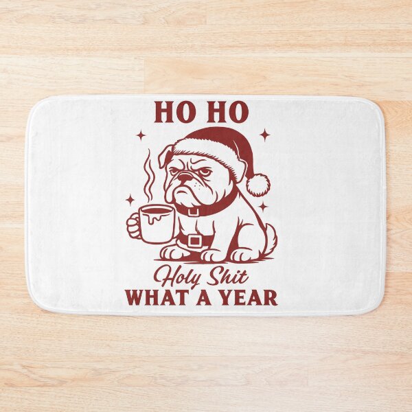 Item preview, Ho Ho Holy Shit What A Year - Pug Santa Christmas designed and sold by Belhbib Art ⭐⭐⭐⭐⭐.