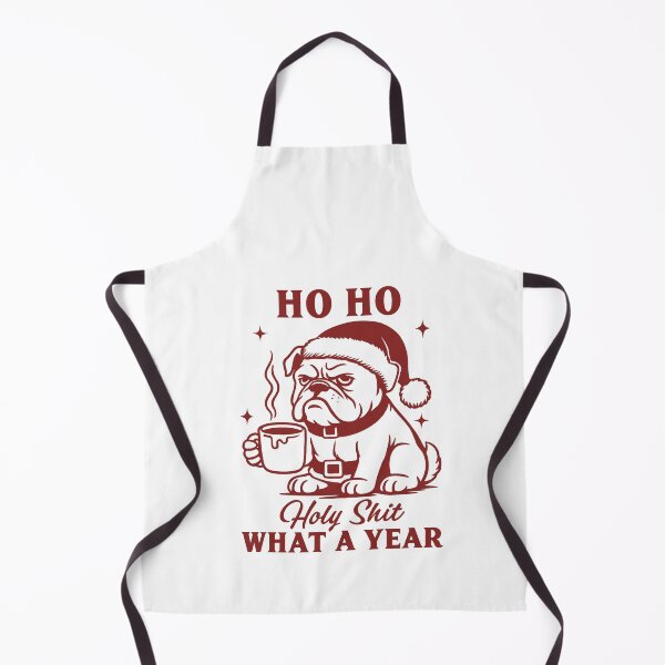 Item preview, Ho Ho Holy Shit What A Year - Pug Santa Christmas designed and sold by Belhbib Art ⭐⭐⭐⭐⭐.