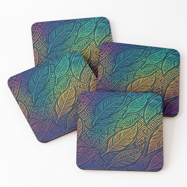 Item preview, Colorful Tribal Leaf Pattern designed and sold by SassyArtistry.