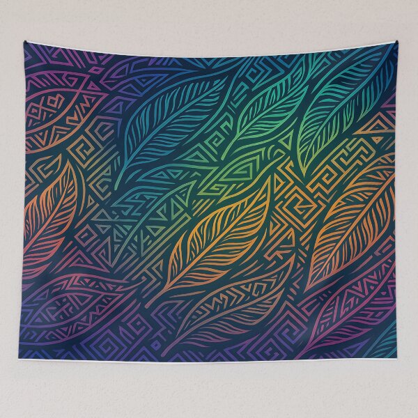 Item preview, Colorful Tribal Leaf Pattern designed and sold by SassyArtistry.