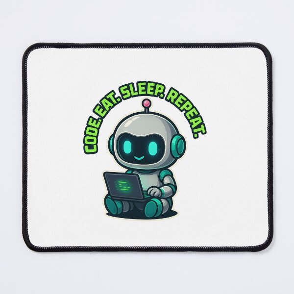 Item preview, Code. Eat. Sleep. Repeat. | Cute Robot Cartoon designed and sold by Designforyou86.