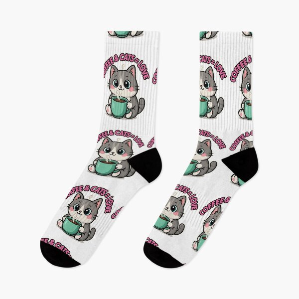 Item preview, Coffee & Cats = Love | Cute Cartoon Cat designed and sold by Designforyou86.