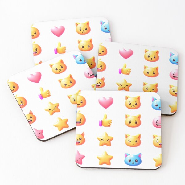Item preview, Colorful Cartoon Emojis in Grid on Black Background designed and sold by Creative88Art.