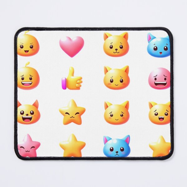 Item preview, Colorful Cartoon Emojis in Grid on Black Background designed and sold by Creative88Art.