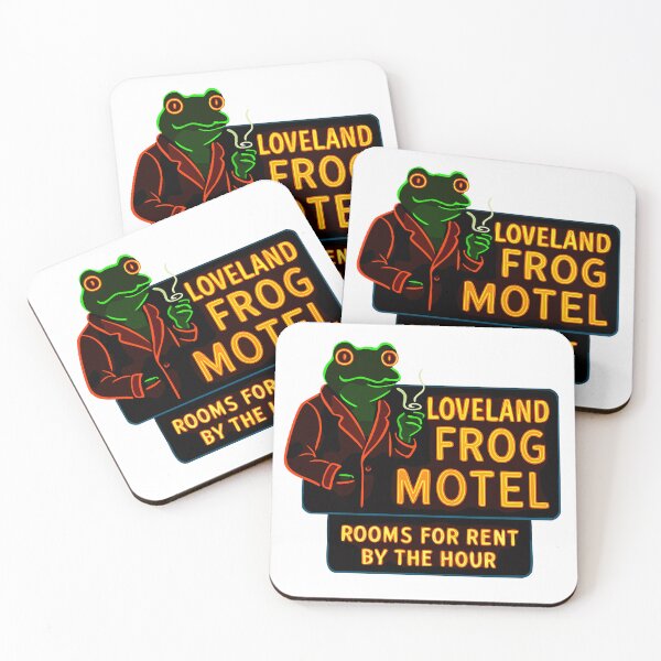 Item preview, Loveland Frog Motel – Neon Cryptid Roadside Sign designed and sold by Folk Bestiary.